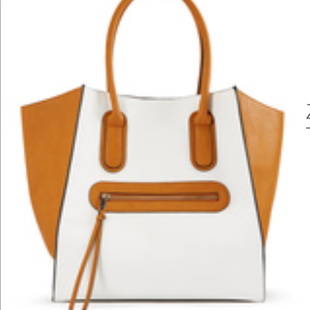 Beautiful tan and white satchel